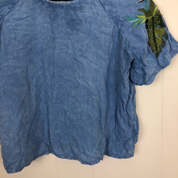 Style Envy Cropped Embroidered Blouse Sz S - Picture 3 of 9